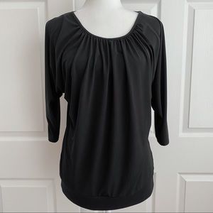 New York & Co Black Dolman Cold Shoulder Top
